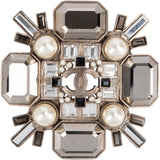 Chanel Crystal and Pearl CC Snowflake Brooch