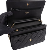 Chanel Quilted Patent Leather 2.55 Wallet On Chain Crossbody Bag