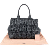 Miu Miu Grey Matelassé Nappa Leather Tote Handbag