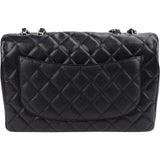 Chanel Quilted Caviar Leather Palladium Jumbo Single Flap Crossbody Bag