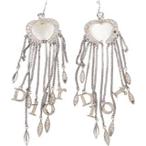 Christian Dior Heart Emblem Dangle Earrings