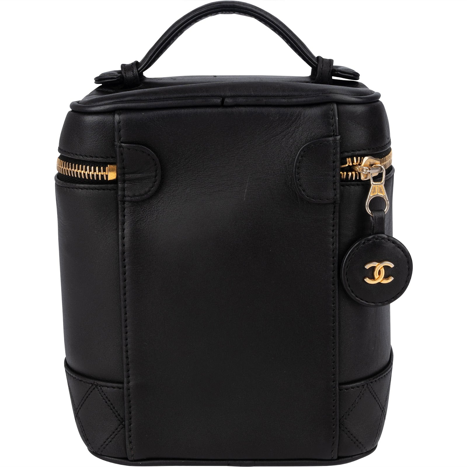 Chanel Stitching Lambskin Vanity Case Handbag - vintageandkickz
