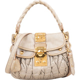 Miu Miu Quilted Vitello Leather Small City Handbag