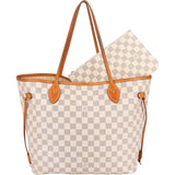 Louis Vuitton Monogram Damier Azur Canvas Neverfull MM Shoulder Bag