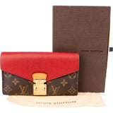 Louis Vuitton Canvas Monogram Red Leather Pallas Wallet