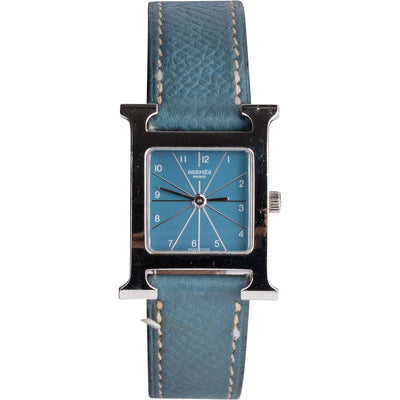 Hermès Silver Tone Heure H HH1.210 Women Watch - vintageandkickz