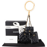 Chanel Quilted Lambskin Pearl Bracelet Multi Pouches  (Cardholder, Coins & AirPods) Handbag