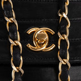 Chanel Quilted Lambskin 24K Gold Half Moon Single Flap Shoulder Bag