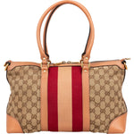 Gucci Monogram GG Sherry Line Web Handbag - vintageandkickz