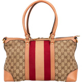 Gucci Monogram GG Sherry Line Web Handbag - vintageandkickz