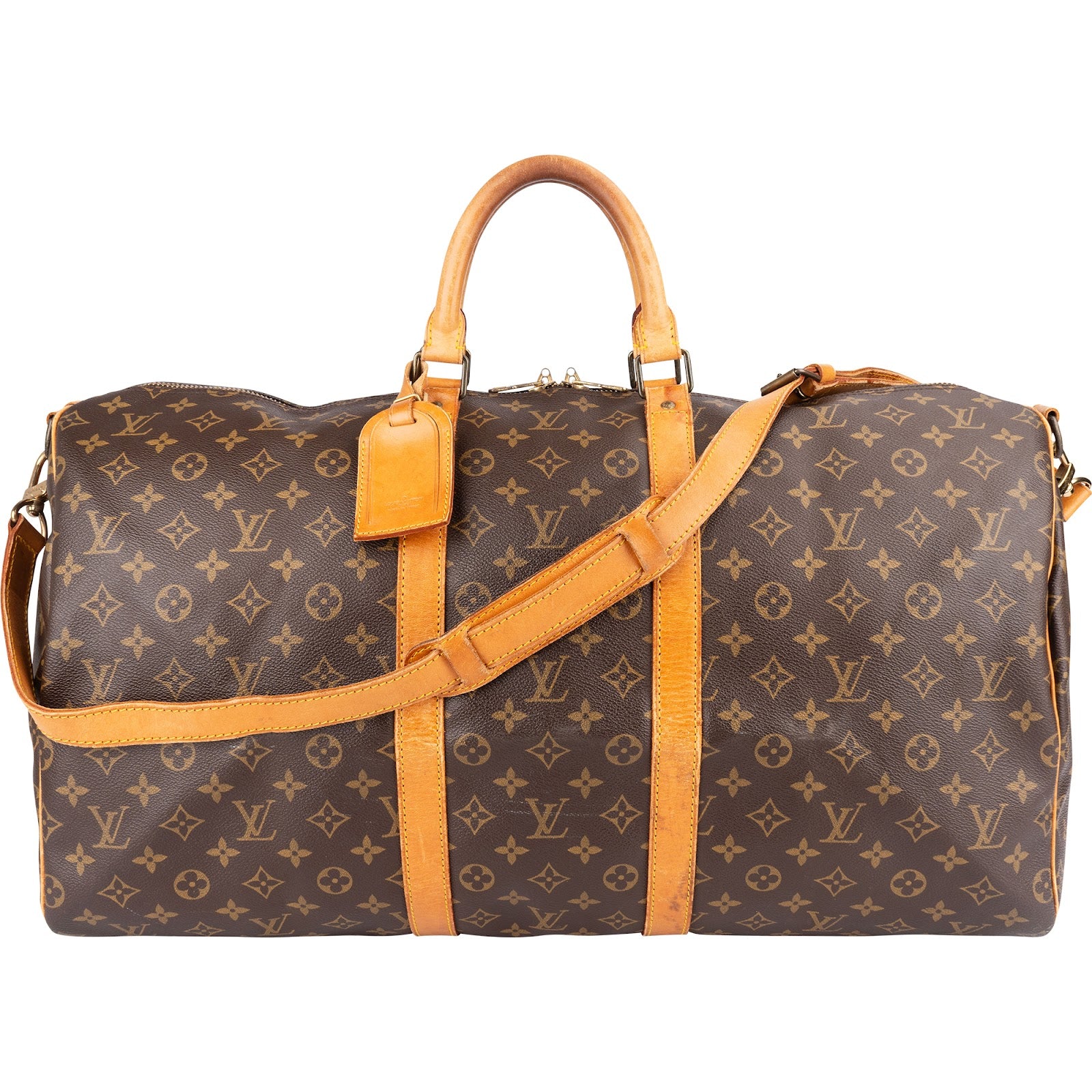 Louis Vuitton Monogram Canvas Keepall 55 Bandoulière Travel Bag - vintageandkickz