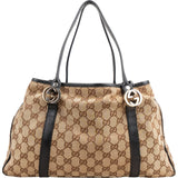 Gucci Monogram Canvas Twin GG Shoulder Bag