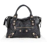 Balenciaga Black Leather City Bag Handbag