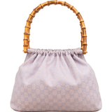 Gucci Lilac Monogram GG Bamboo Top Handle Handbag