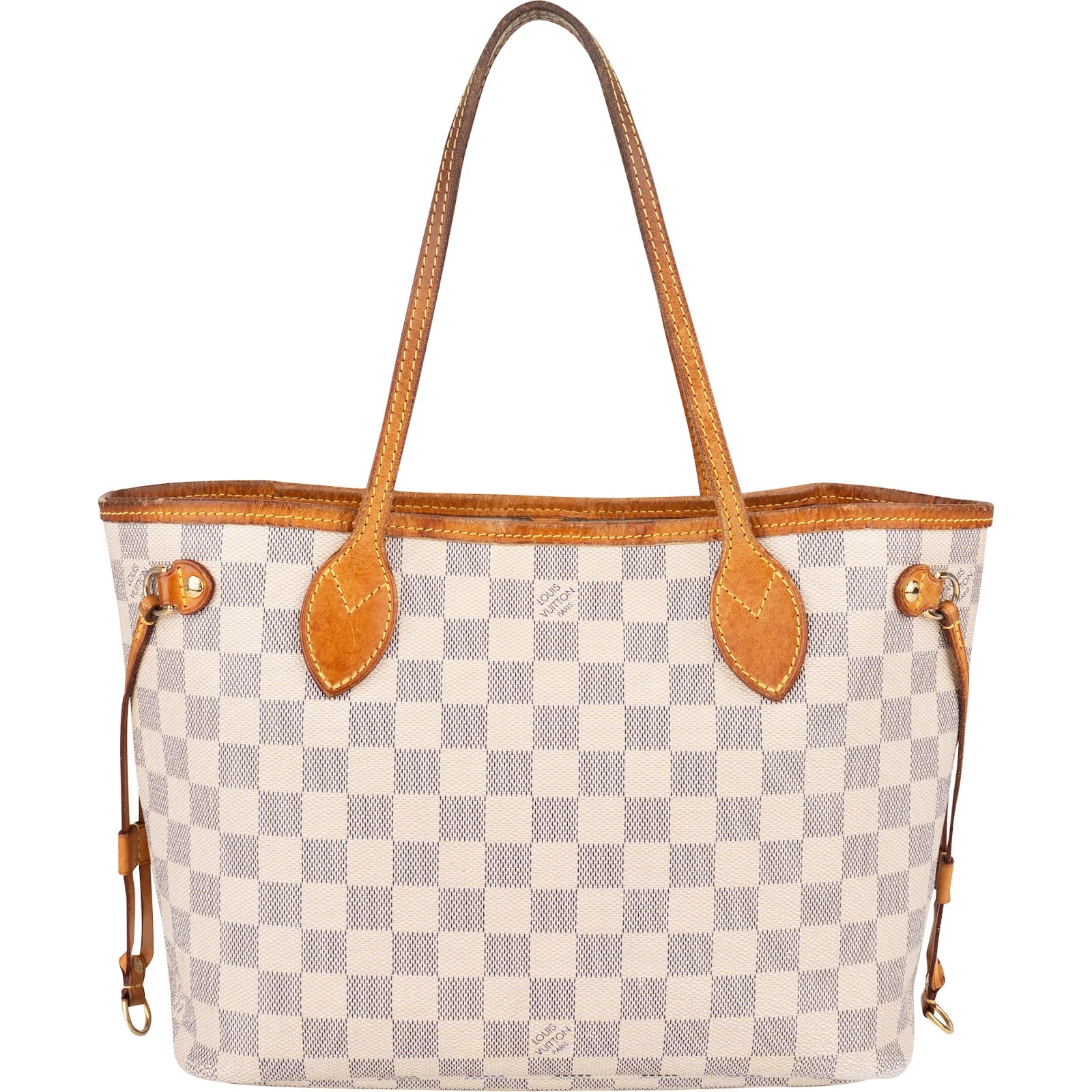 Louis Vuitton Monogram Damier Azur Canvas Neverfull PM Handbag - vintageandkickz