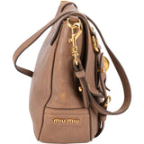 Miu Miu Leather Cervo Flap Turnlock Crossbody Shoulder Bag