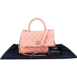 Chanel Quilted Caviar Leather Small Coco Top Handle Shoulder Handbag
