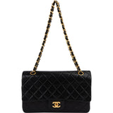 Chanel Quilted Lambskin 24K Gold Medium Double Flap Shoulder Bag