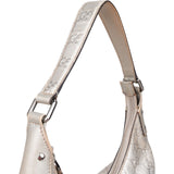 Gucci Silver Guccissima Leather Hobo Shoulder Bag - vintageandkickz