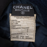 Chanel Navy Wool Tweed Fringed Button Vintage Dress (DE34 / FR36)