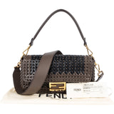 Fendi Woven Leather Baguette Crossbody Bag - vintageandkickz