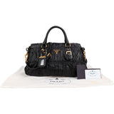 Prada Matelassé Nappa Gaufre Leather Bauletto Satchel Handbag