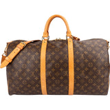 Louis Vuitton Monogram Canvas Keepall 50 Bandoulière Travel Bag