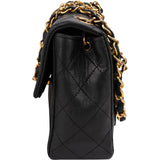 Chanel Quilted Lambskin 24K Gold Mini Square Single Flap Crossbody Bag