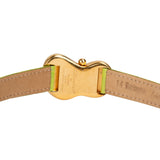 Exaequo Gold Tone Green Leather Soft Woman Watch