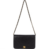 Chanel Quilted Lambskin 24K Gold Single Flap Shoulder Bag