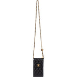 Chanel Quilted Lambskin Phone Holder Chain Crossbody Bag