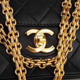 Chanel Quilted Lambskin 24K Gold Double Flap Shoulder Bag