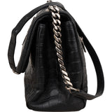Saint Laurent Croc-Embossed Leather Niki Chain Crossbody Bag