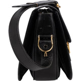 Celine Black Boxcalf Triomphe Shoulder Bag