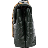 Yves Saint Laurent Dark Green Quilted Calfskin Medium Loulou Crossbody Bag