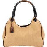 Gucci Canvas Horn Handle Hobo Shoulder Bag