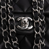 Chanel Quilted Lambskin Palladium Medium Double Flap Shoulder Bag
