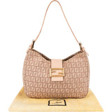 Fendi Monogram FF Zucca Canvas Baguette Buckle Shoulder Bag