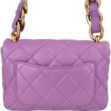 Chanel Quilted Lambskin Chunky Chain Rectangular Flap Shoulder Bag