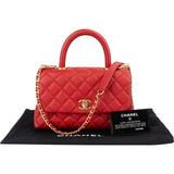 Chanel Caviar Leather Coco Top Handle Crossbody Handbag