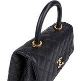 Chanel Quilted Caviar Leather Coco Handle Handbag