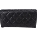 Chanel Quilted Caviar Leather CC Classic Long Flap Wallet