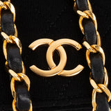 Chanel Quilted Cotton 24K Gold Single Flap Shoulder Bag