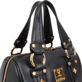 MCM Visetos Grained Leather Studded Boston Handbag