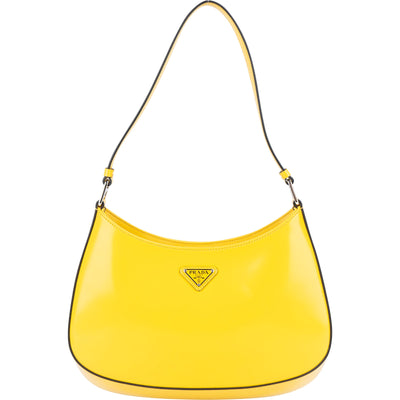 Prada Yellow Patent Leather Triangle Cleo Shoulder Bag