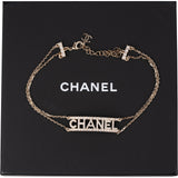 Chanel Champagner-Gold Tone Crystal Emblem Choker Necklace AB8049 C22S