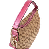 Gucci Monogram GG Canvas Metallic Leather Lovely Heart Shoulder Bag
