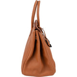 Hermès Brun Taurillon Clemence Leather Alezan Palladium Birkin 35 Handbag
