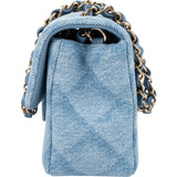 Chanel Quilted Denim Mini Rectangular Single Flap Crossbody Bag