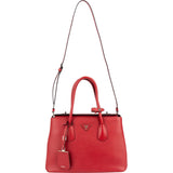 Prada Red Saffiano Leather Double Handbag